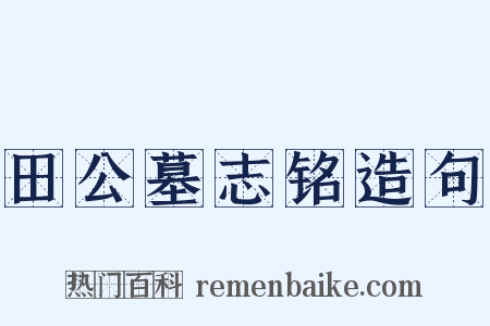 田公墓志铭造句是什么意思的图片